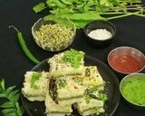 A picture of step 7 of Suji Sprouts Sandwich Dhokla.