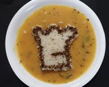 A picture of step 5 of Jeera rice with dal fry.