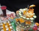 A picture of step 4 of Pomegranate juice and orange trifle.