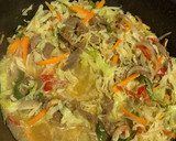 A picture of step 3 of Beef and cabbage sauce (my version).