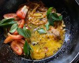 A picture of step 6 of Meen Pollichathu - Kerala special.
