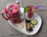 A picture of step 7 of Boabab hibiscus drink.