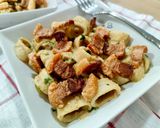 Foto del paso 6 de la receta: Pasta calamarata con torreznos y salsa de verduras trufada