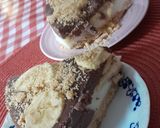 Pas rețetă Tort de budincă în 2 culori cu banane și blat de biscuiți 🍰🍌🍫 4 fotografie