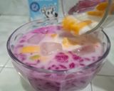 Foto langkah ke 7 dari resep Cendol Buah Naga Pink Kuah Susu Mangga🎀.