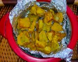 A picture of step 3 of Lauki Ke Pakode.
