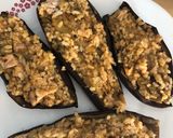 Foto del paso 6 de la receta Berenjenas rellenas de arroz, atún y queso (en freidora de aire)