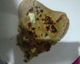 A picture of step 6 of Aanda parantha (egg parantha).