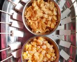 A picture of step 2 of French fries corn potato paneer drum stick.
