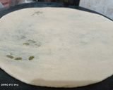 A picture of step 2 of Saag Wala paratha.