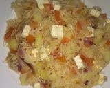 A picture of step 4 of Aalu paneer rice.