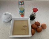 A picture of step 1 of Tamagoyaki or Japanese Omelette.