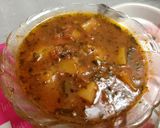 A picture of step 4 of (methi aloo) fenugreek leaves with potato in tomato gravy).