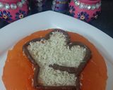 A picture of step 11 of Custard Powder Halwa cake mango flavour.