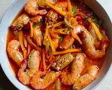 Foto langkah ke 5 dari resep Udang Pedas Merah.