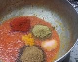 A picture of step 1 of Kashmiri rajma with steamed rice.