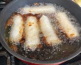 A picture of step 4 of Turon (Banana Lumpia with Caramel).