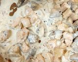A picture of step 7 of My Garlic Mushroom & Chicken mixed in pasta 😘#Mainmeal.