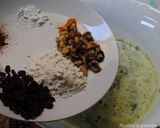 A picture of step 1 of Persian frittata with herbs (Kookoo Sabzi).