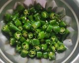A picture of step 1 of Mustard Green Chillies 🤩.