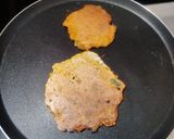 A picture of step 4 of Moong veggie chilla.