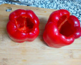 Foto del paso 2 de la receta: Pimientos rellenos de carne y verduras con 3 quesos