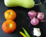 A picture of step 1 of Lauki ke Gatte.