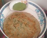 A picture of step 2 of Bajra atta, sooji, curd, rice powder, coriander leaves uttapam.