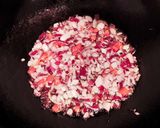 A picture of step 1 of Kottu parotta chicken.