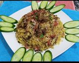 A picture of step 17 of Rangeen Pulao.