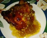 A picture of step 6 of Peach Whiskey BBQ chicken thighs (Ree Drummond's recipe).
