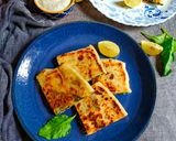 A picture of step 8 of Gozleme / Turkish stuffed flat bread.