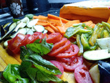 Pizza sin harina con verduras grilladas