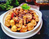 Foto langkah ke 5 dari resep Telur Jamur Teriyaki Pedas.