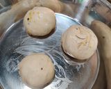 A picture of step 5 of Aloo matar parcels.