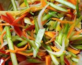 Hình bước làm 2 của món Gỏi măng tây, thịt bò