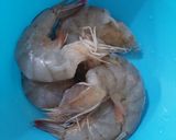 Foto langkah ke 1 dari resep Udang Saos Tiram Pedas Cabe Ijo.
