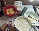 1954. Krumplis cukkinis rizses párizsis rakott😋 recept fázis 1 fotója