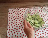 A picture of step 1 of Cucumber and Zucchini Salad with Yogurt Sauce and Homemade Nachos.