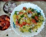 A picture of step 11 of Poha with mix vegetables.