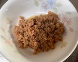 A picture of step 2 of Japanese 3-color Bento (Sanshoku Bento).