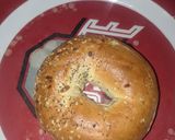 A picture of step 3 of Salami, Egg, and Braunschweiger, Cheese Everything Bagel.