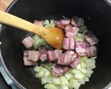 Une image de l'étape 12 de Soupe anti gaspi au chou, poireaux, navets, pommes de terre, tomate au lard.