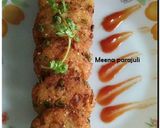 A picture of step 1 of Makai ke daliya and matar ka hara bhara kabab.