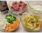 Hình bước làm 1 của món #cleaneating Nui xào thịt Bò, Cà Rốt và Rau củ
