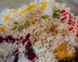A picture of step 6 of Rainbow Sindhi biryani 🌈.