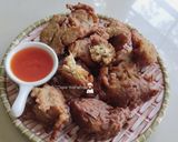 Gambar langkah 3 resipi Cekodok/Cucur nasi bilis.