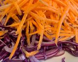 A picture of step 2 of Beef and vegetable Korean rice bowl aka bibimbap.