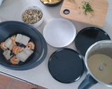 Foto del paso 7 de la receta: Bacalao con gambones y almejas TM5 O Superior