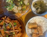 Hình bước làm 3 của món Đậu hũ, khoai tây rim cà chua